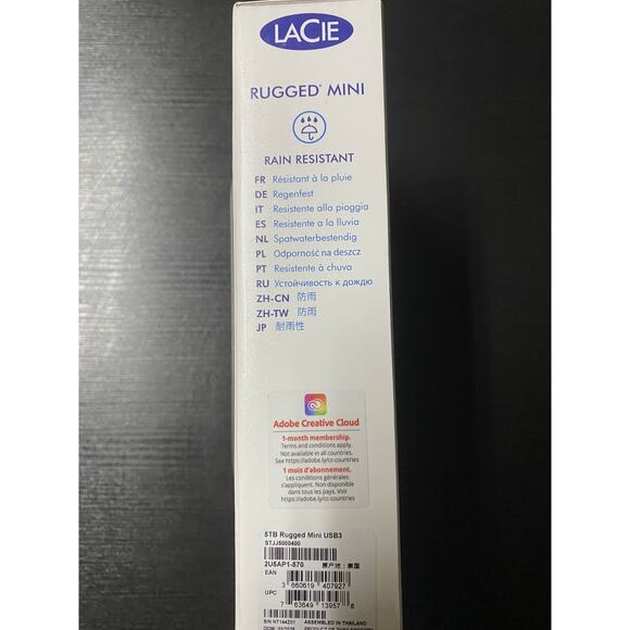 LaCie 5TB Rugged Mini Portable Hard Drive USB 3.0 (Sealed) - Picture 4 of 5